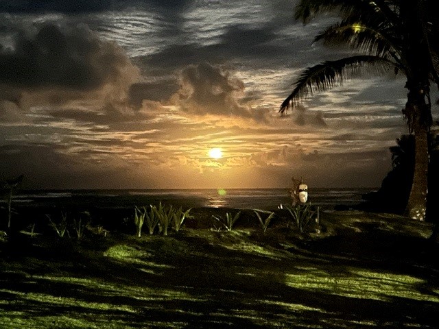Moonrise over the sea